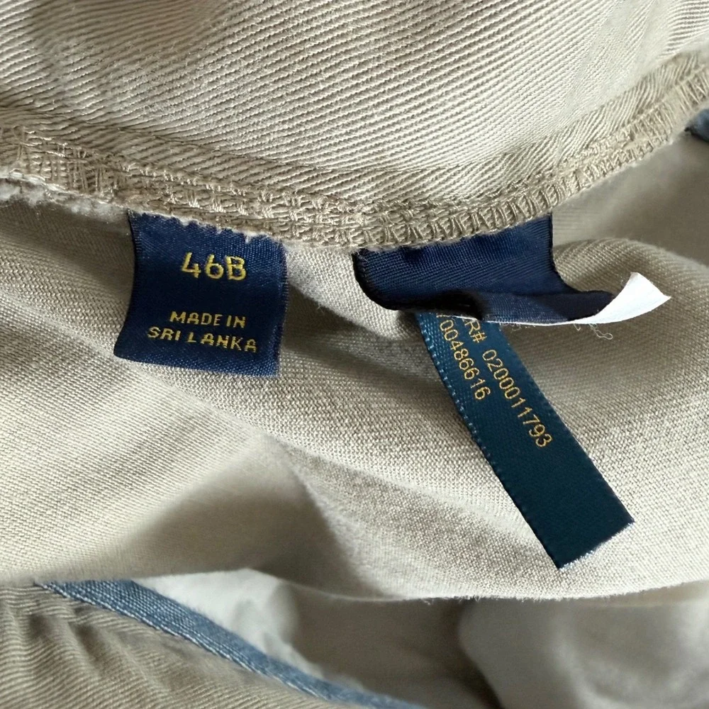 Polo Ralph Lauren Mens Classic Fit Khaki Chino Shorts Tan Cotton Size 46B